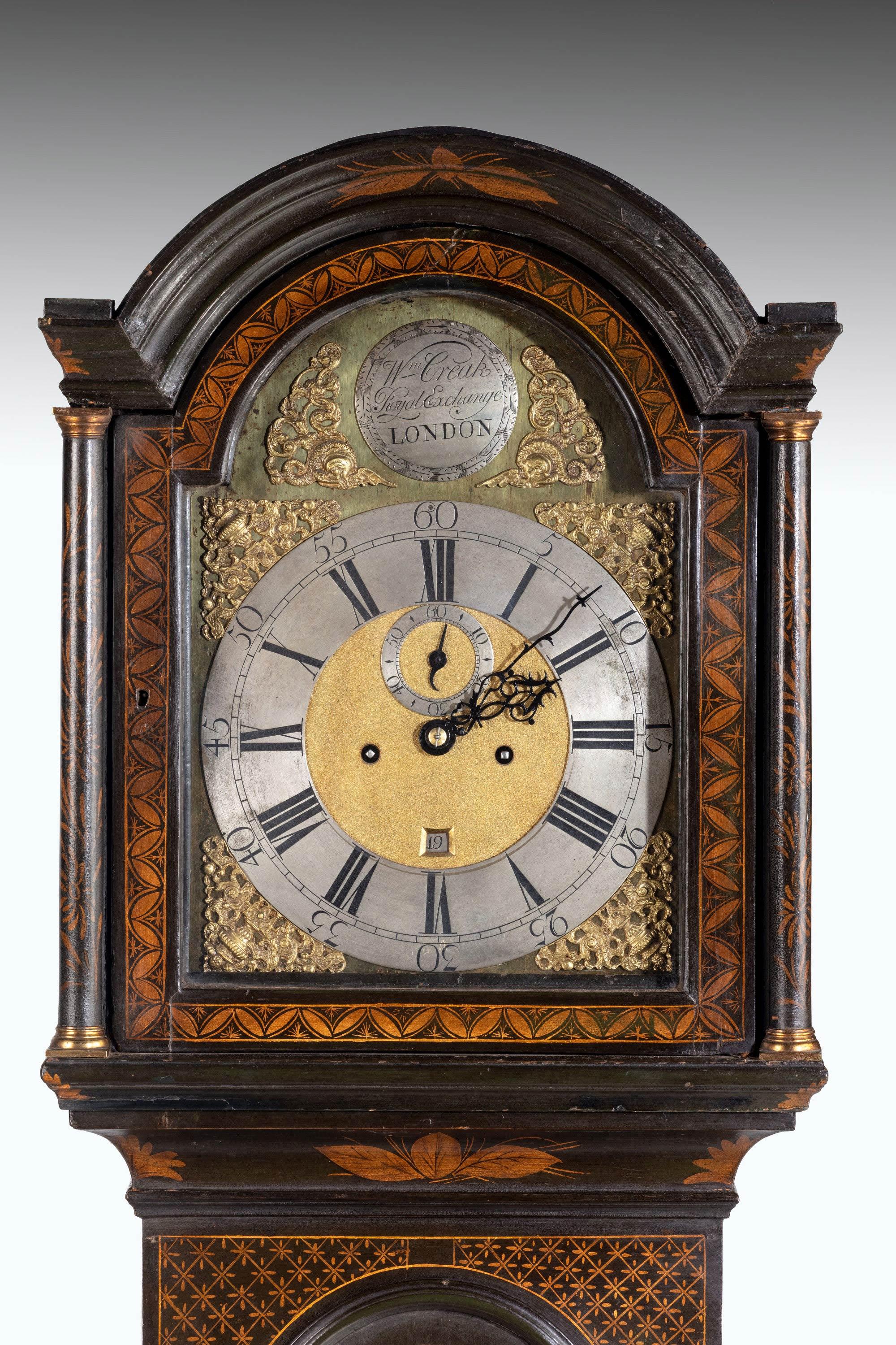 George II Period Eight Day Longcase Clock by William Creak In Good Condition For Sale In Peterborough, Northamptonshire