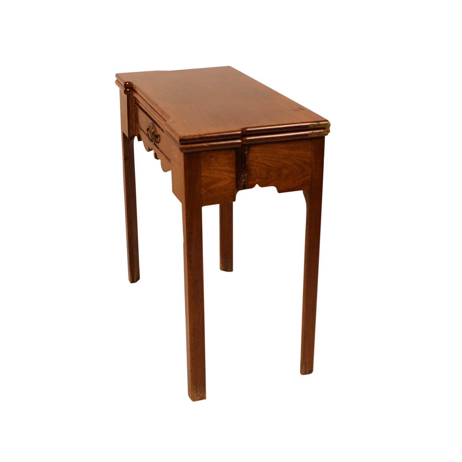 A mid-18th Century English George II period small game table, crica 1750. When opened table measures 30.25