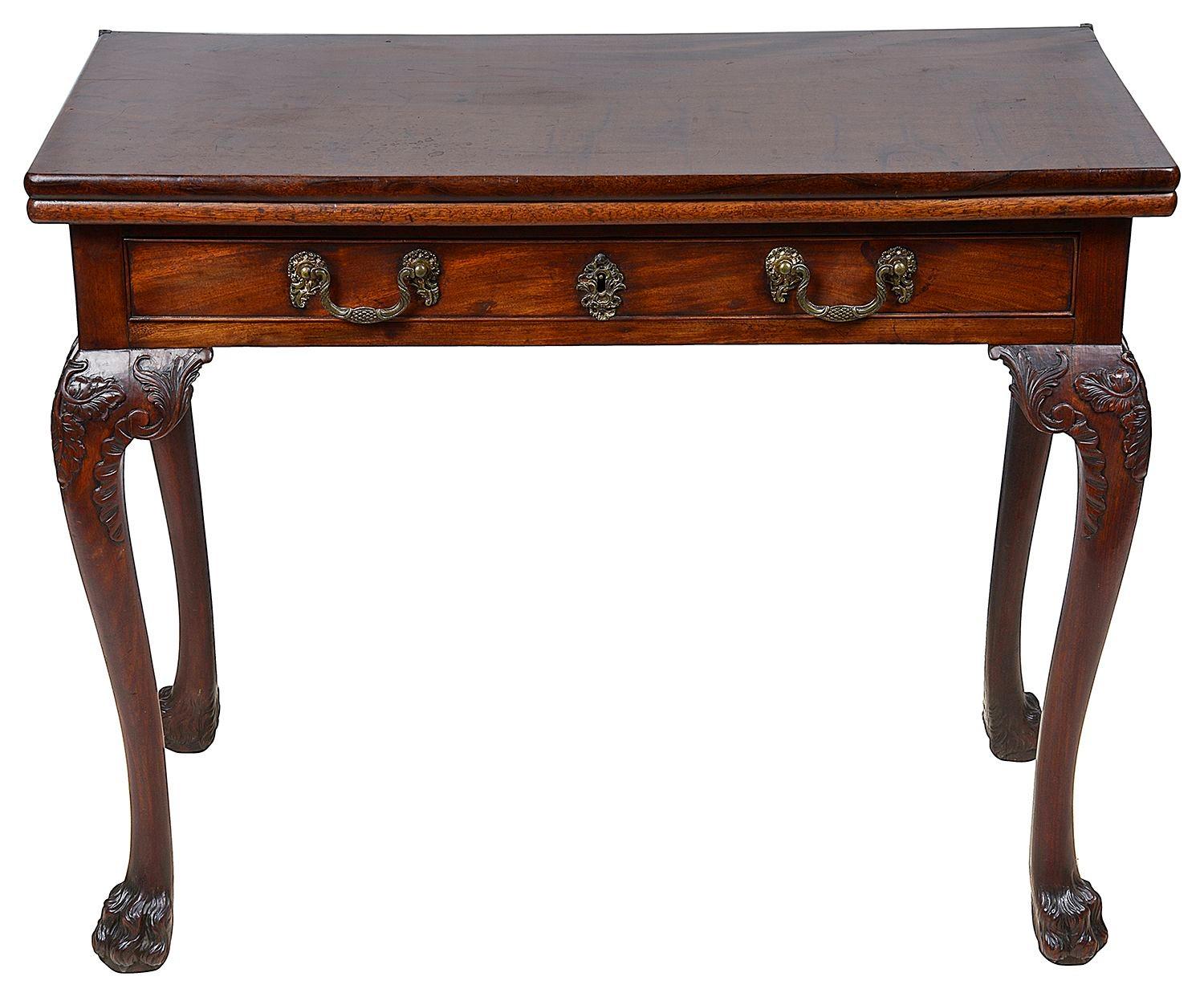 English George II period Mahogany card table For Sale