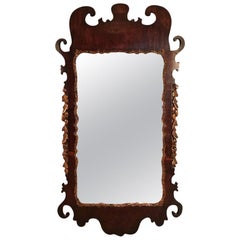 George II Period Mahogany Carved Wall Pier Mirror