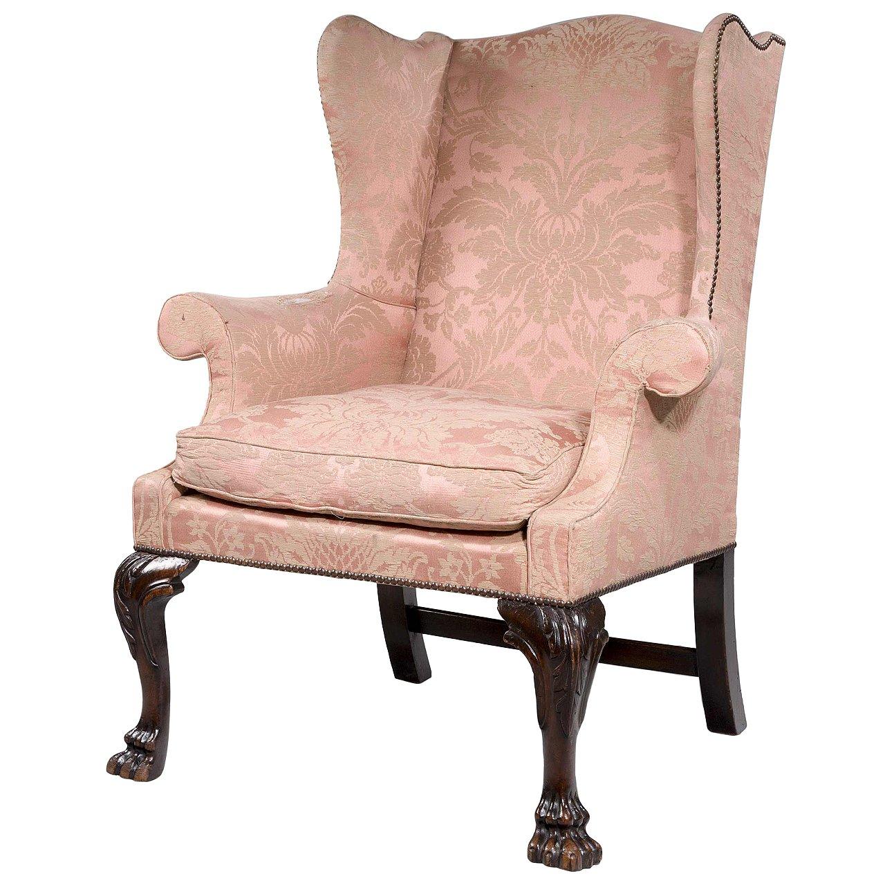 George II Period, Mahogany Framed Wing Chair of Small Proportions
