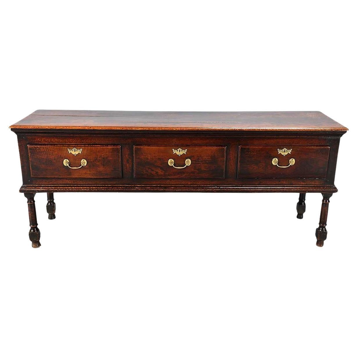 George II Period Oak Dresser on Four Turned Legs