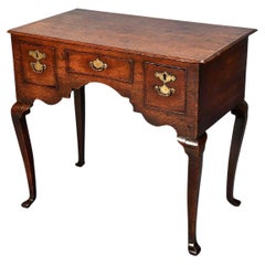 George II Period Oak Lowboy on Four Angular Cabriole Legs