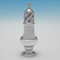 George II Period Set of 3 Antique Sterling Silver Casters, Jabez Daniell 1755