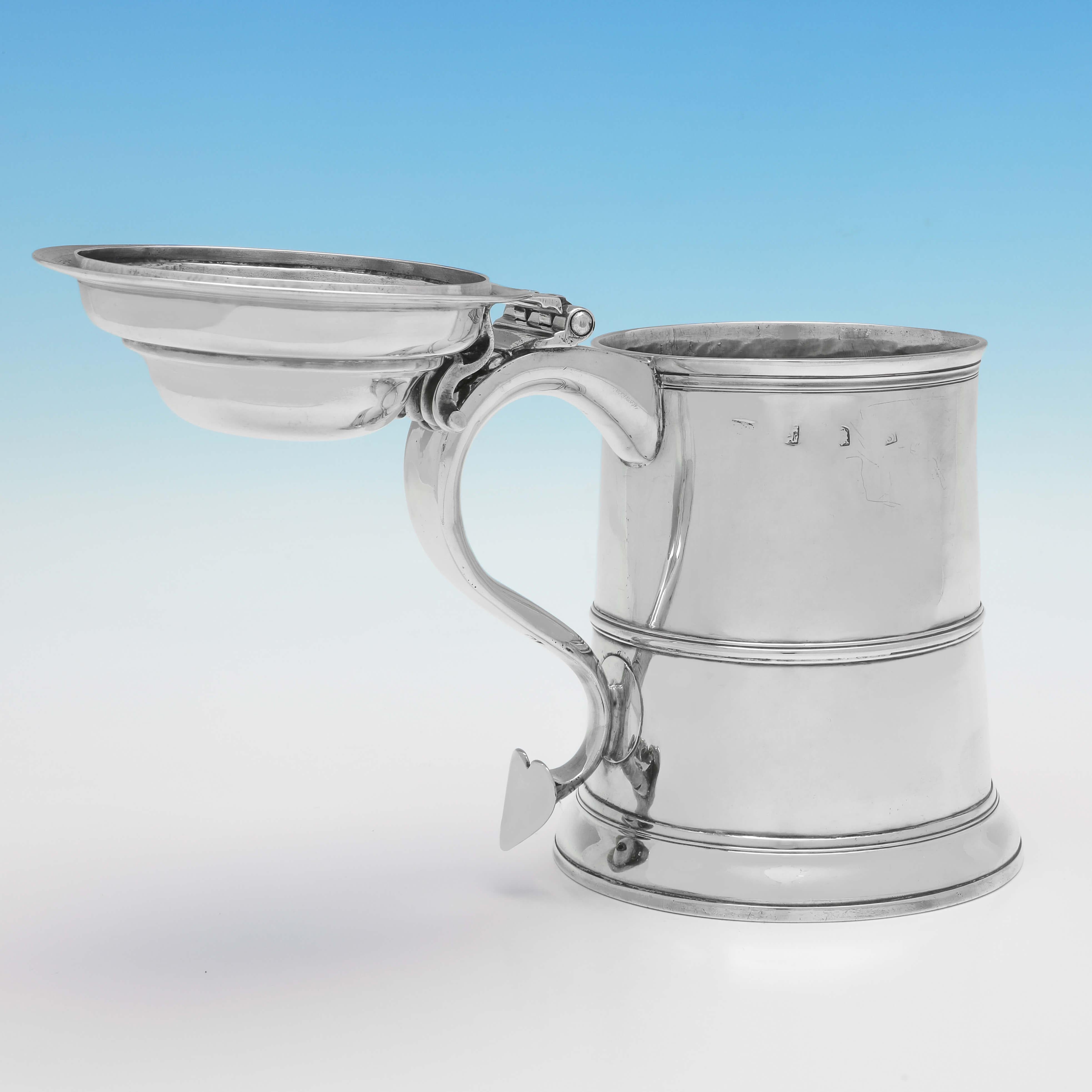 Mid-18th Century George II Period Sterling Silver 'Ladies' Tankard, London 1733 Richard Burcombe For Sale