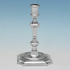 George II period sterling silver taperstick hallmarked in London in 1729