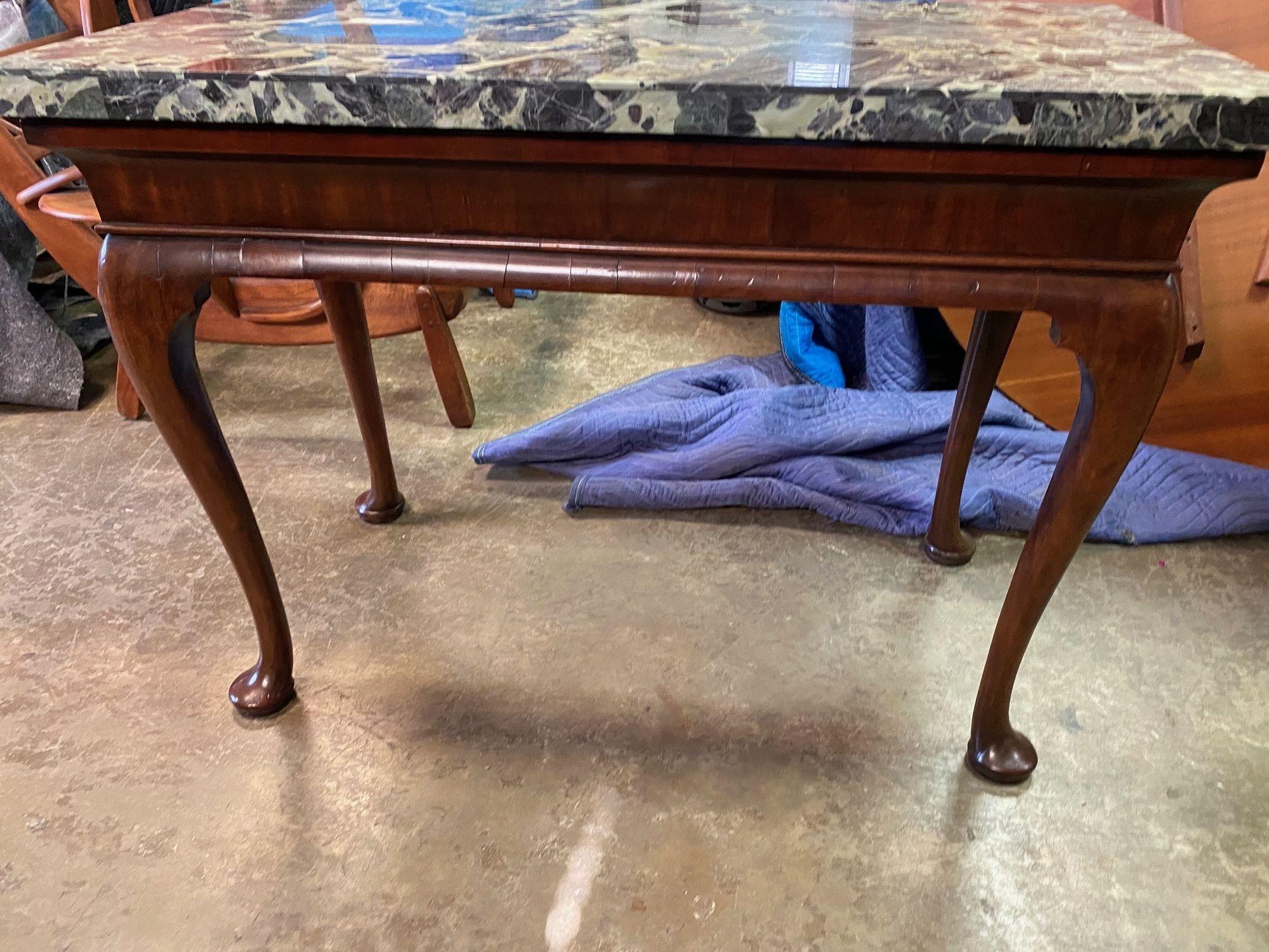 Marble George II Period Walnut Center Table For Sale
