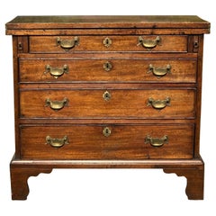 George II Period Walnut Fold over Top Bachelor's Chest