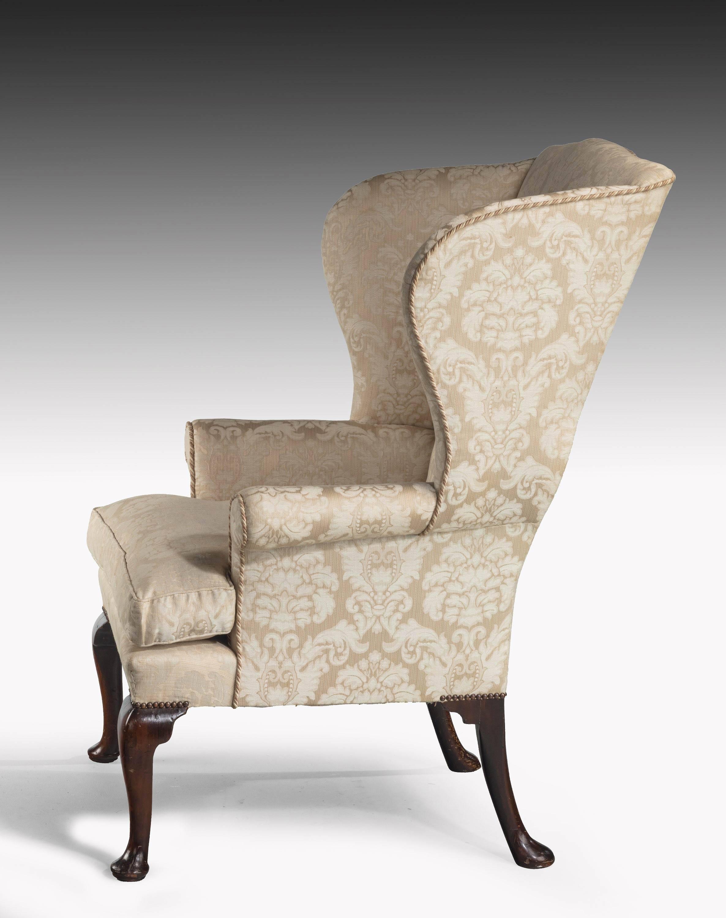 George II Period Walnut Framed Wing Chair 2