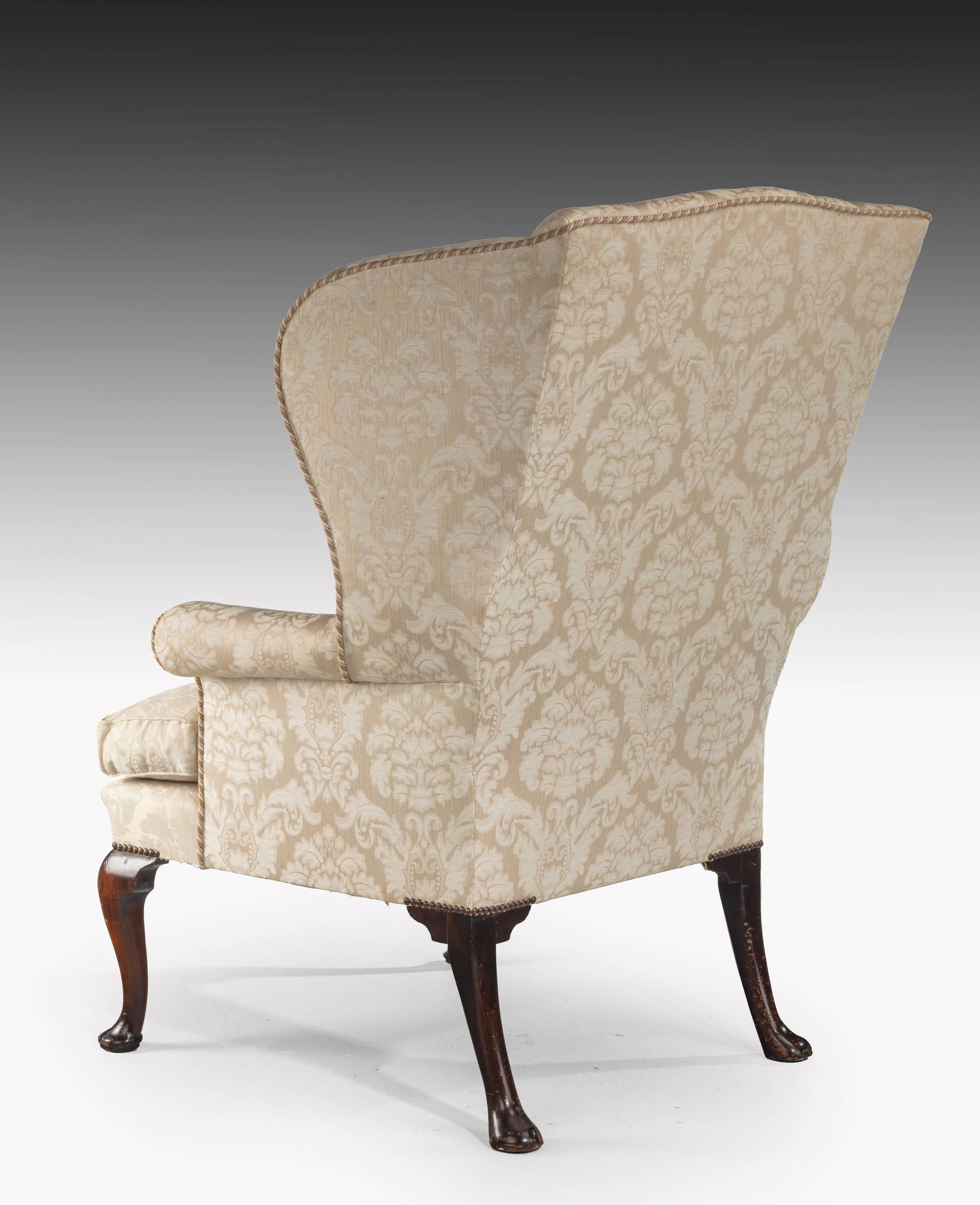 George II Period Walnut Framed Wing Chair 3