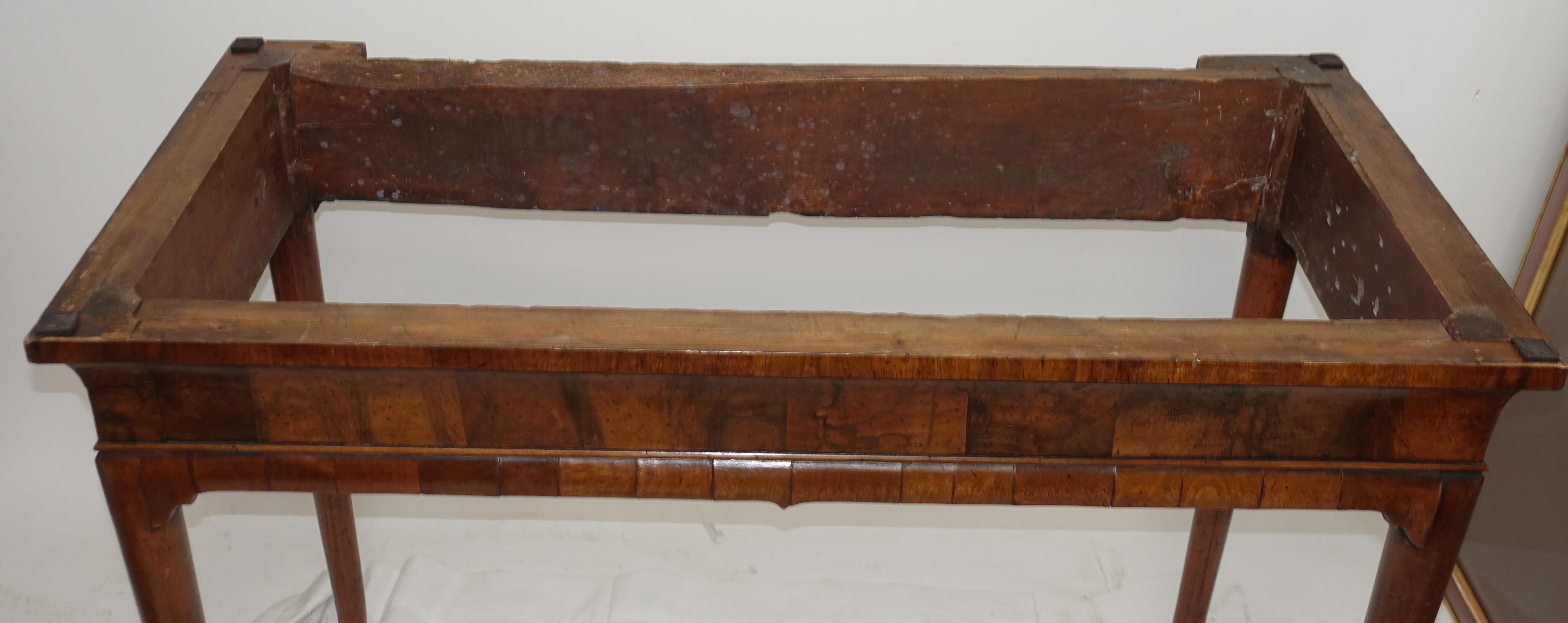 George II Period Walnut Pier / Console Table with Marble Top For Sale 4