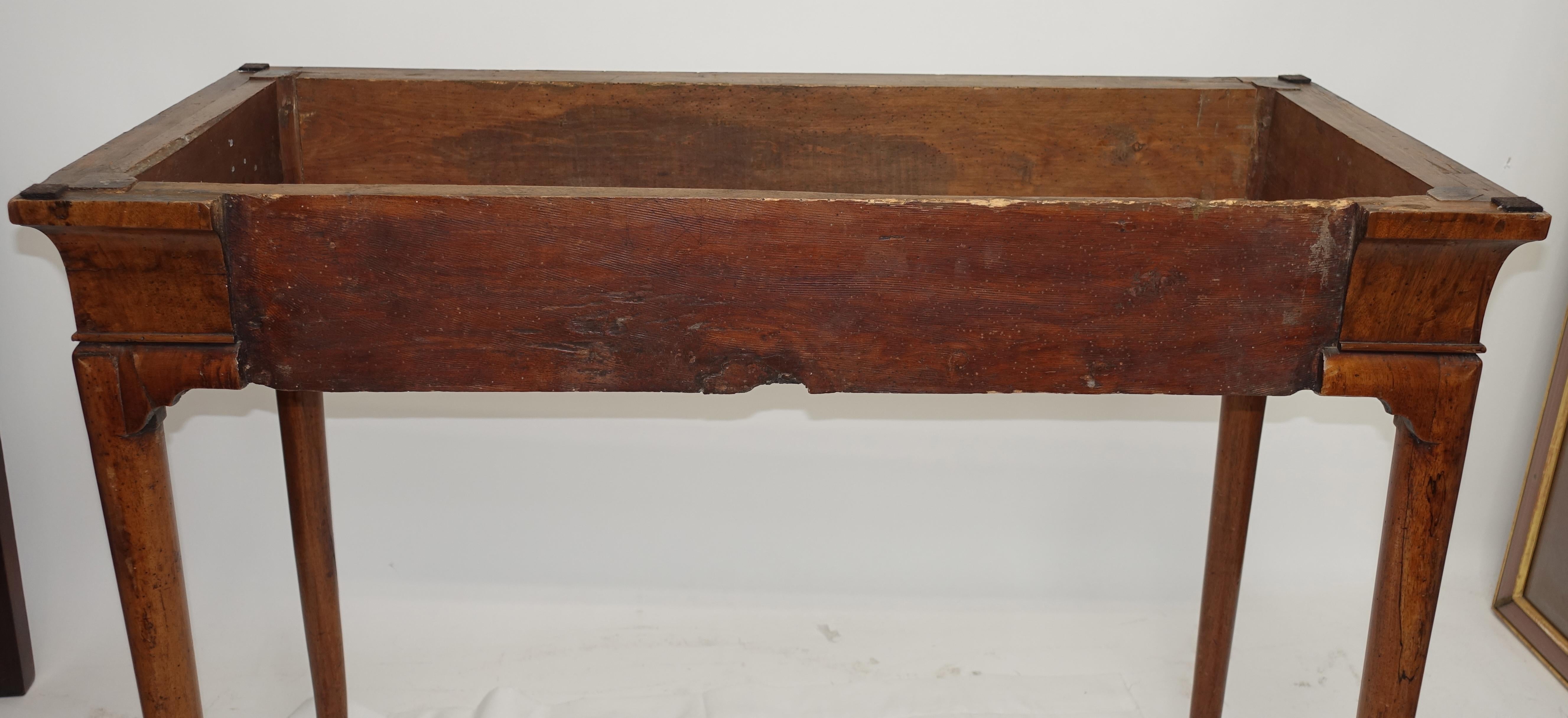 George II Period Walnut Pier / Console Table with Marble Top For Sale 5