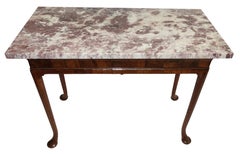 George II Period Walnut Pier / Console Table with Marble Top