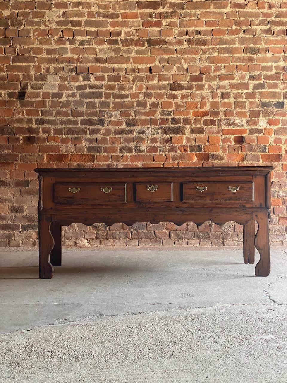 English George II Pine Dresser Base Owned by Michael Caine circa 1750