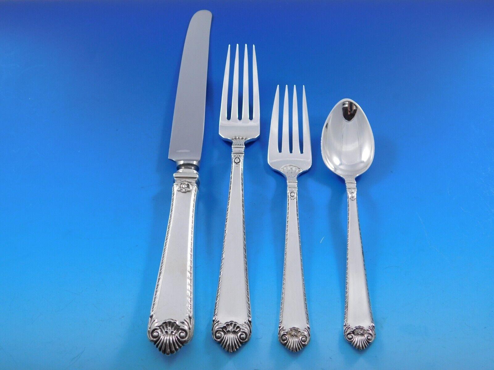 George II Rex by Watson Silver Service de couverts 105 pièces Dîner Excellent état - En vente à Big Bend, WI