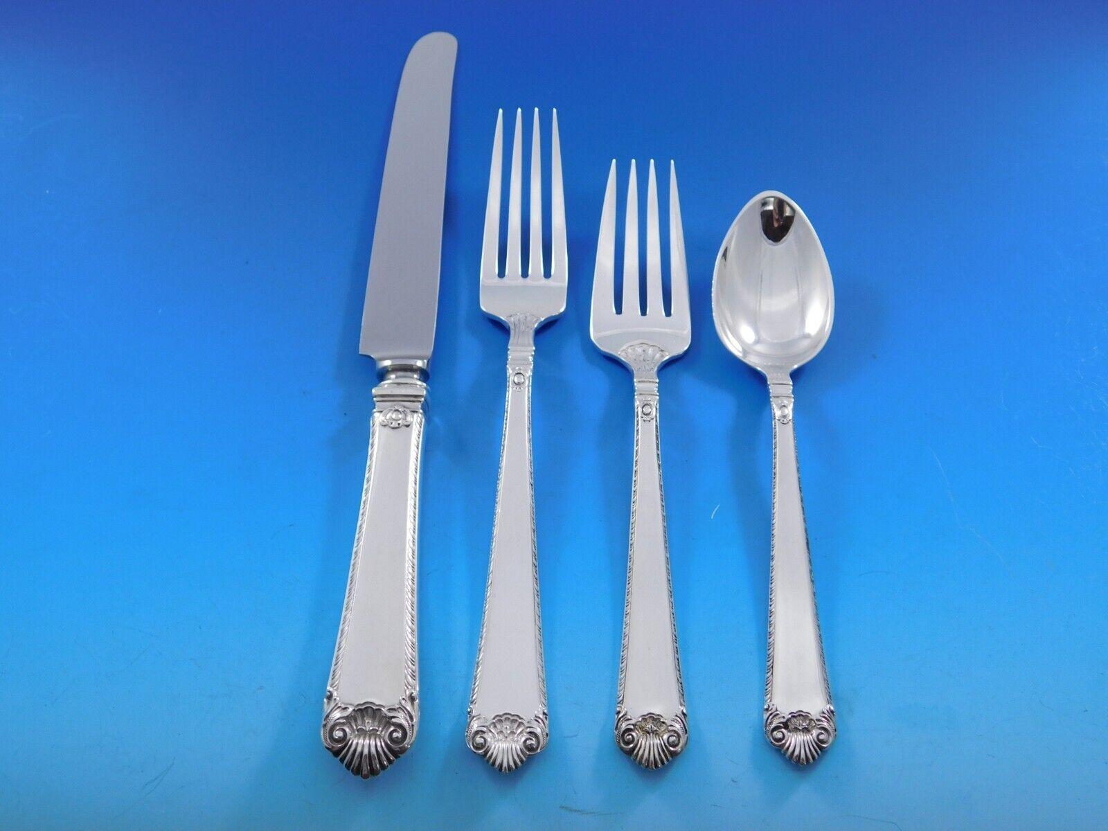Milieu du XXe siècle George II Rex by Watson Silver Service de couverts 105 pièces Dîner en vente