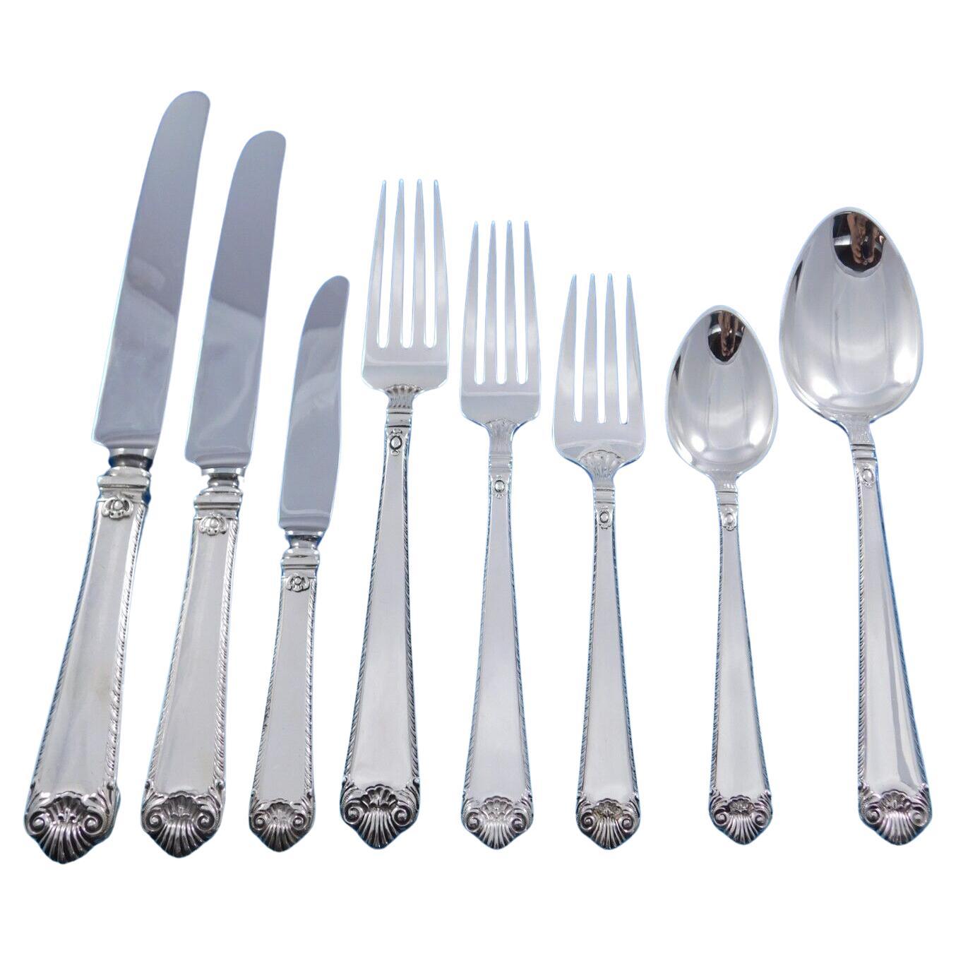 George II Rex by Watson Sterling Silver Cubiertos Servicio Cena 105 piezas