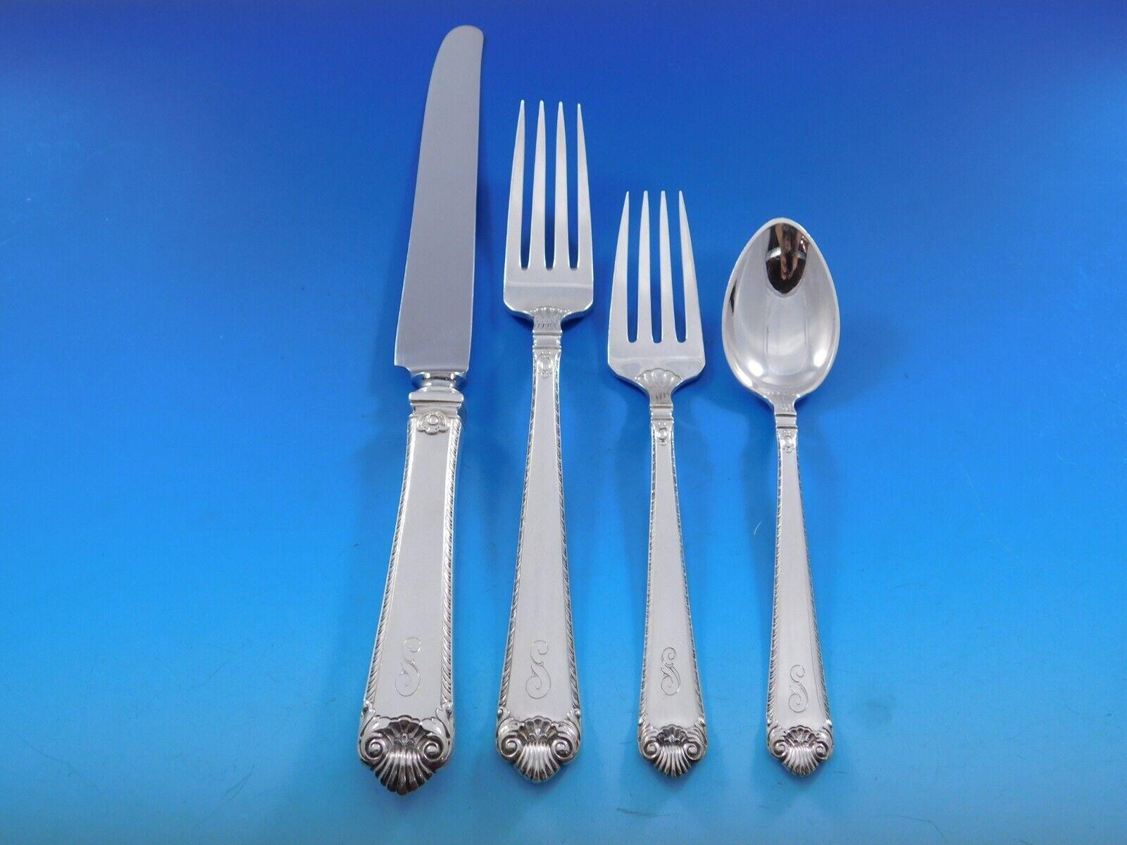 Service d'argenterie sterling George II Rex par Watson, 59 pièces Excellent état - En vente à Big Bend, WI