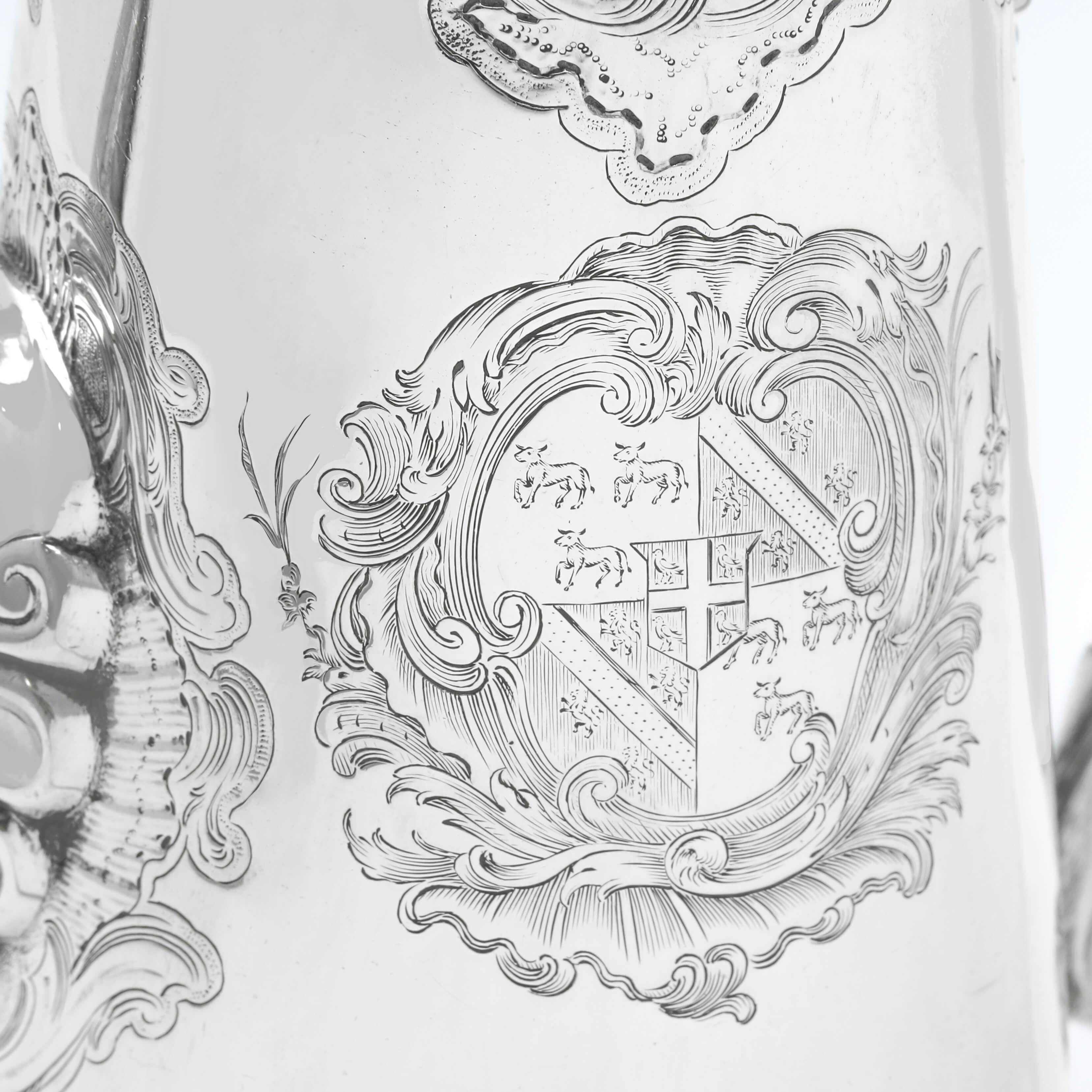 George II Rococo Design Sterling Silver Coffee Pot, London 1741 Gabriel Sleath For Sale 3