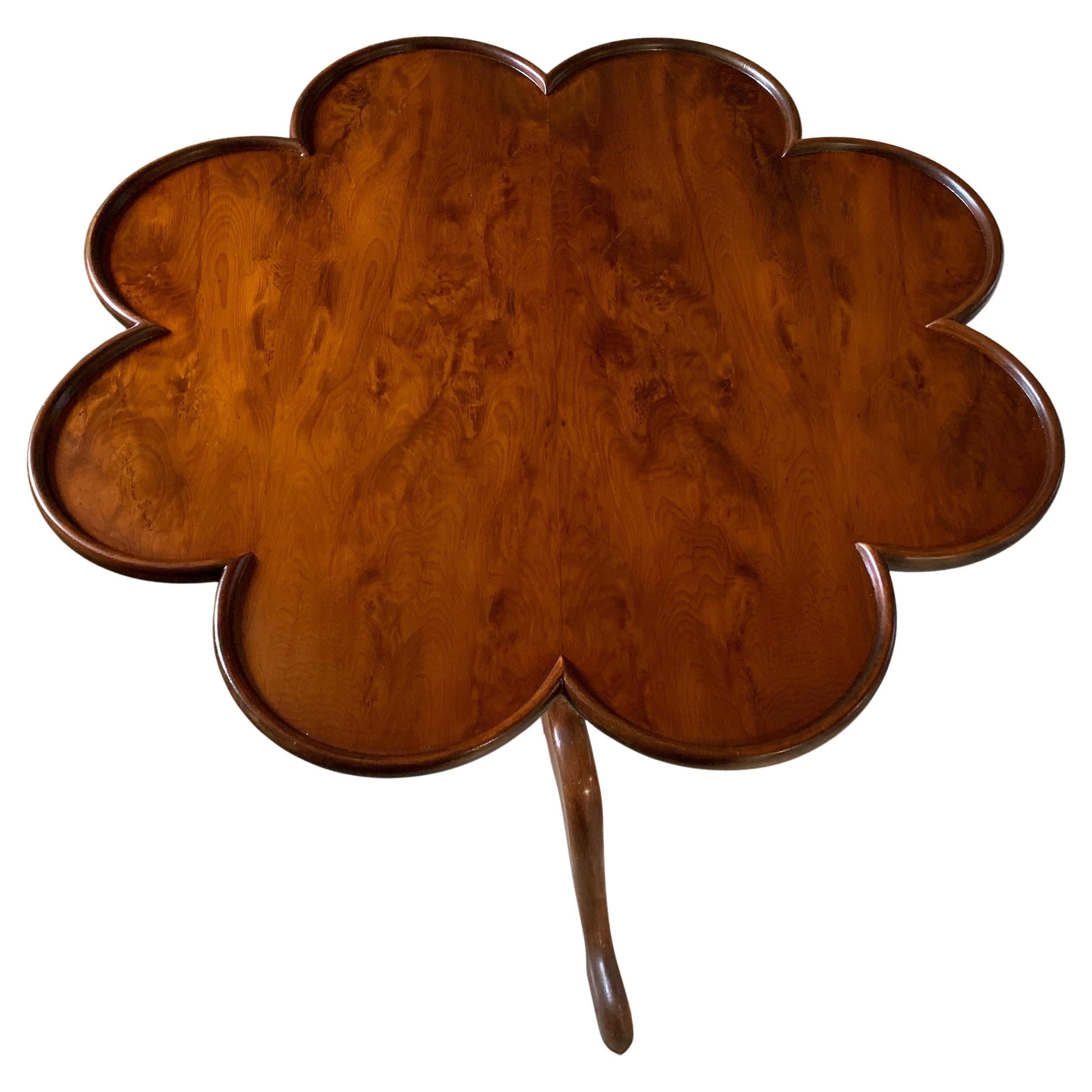 Hand-Crafted George II Design Scalloped Edged Tripod Tilt Top Table On A Birdcage Centre For Sale