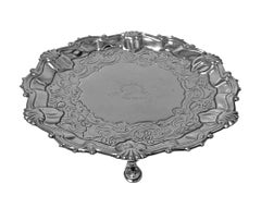 George II Scottish Silver Salver Waiter Edinburgh 1752 Ker and Dempster