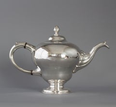 George II Scottish Silver Teapot, Edinburgh 1749 by Edward Lothian