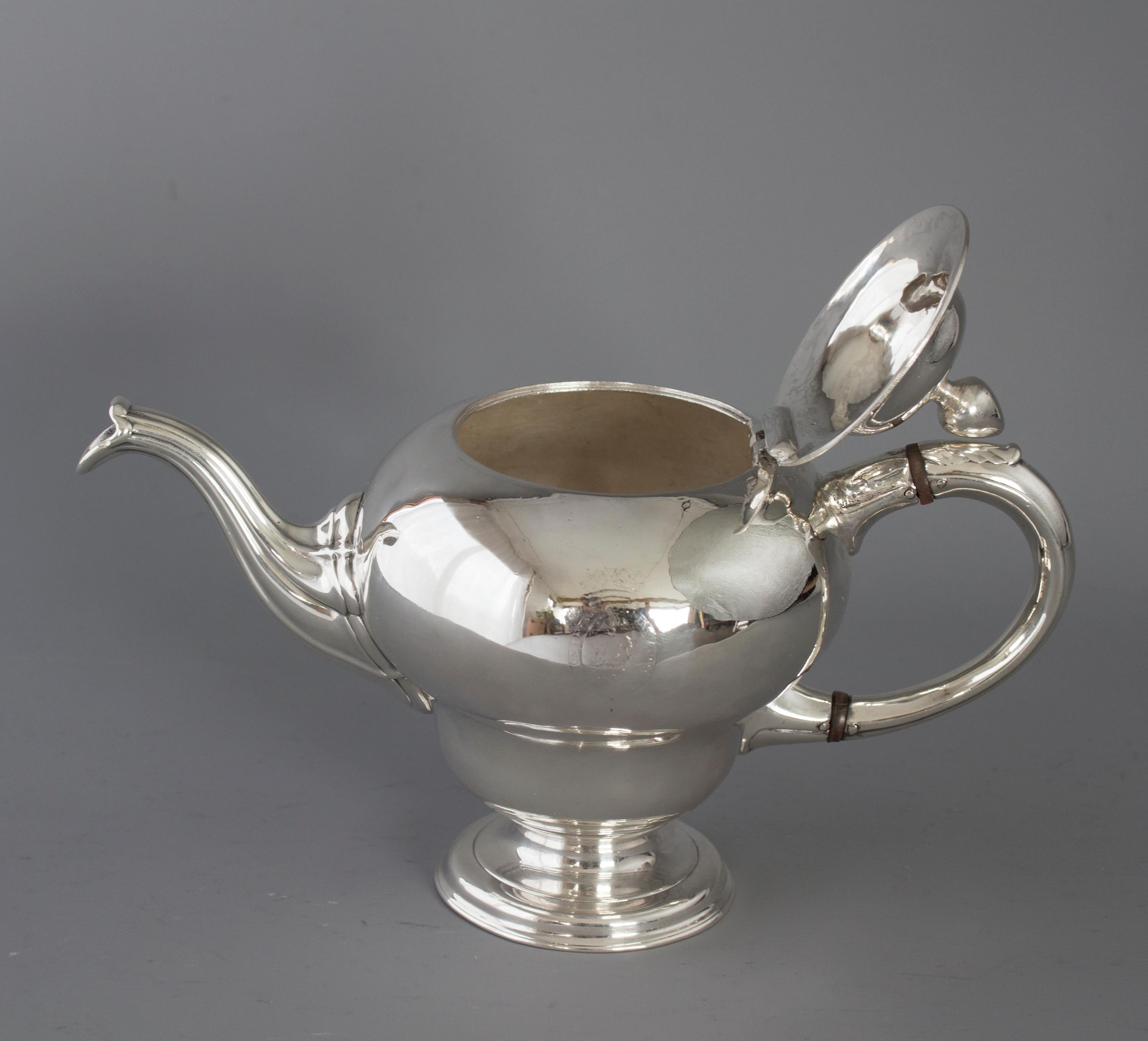 Sterling Silver George II Scottish Silver Teapot, Edinburgh 1749 by Edward Lothian