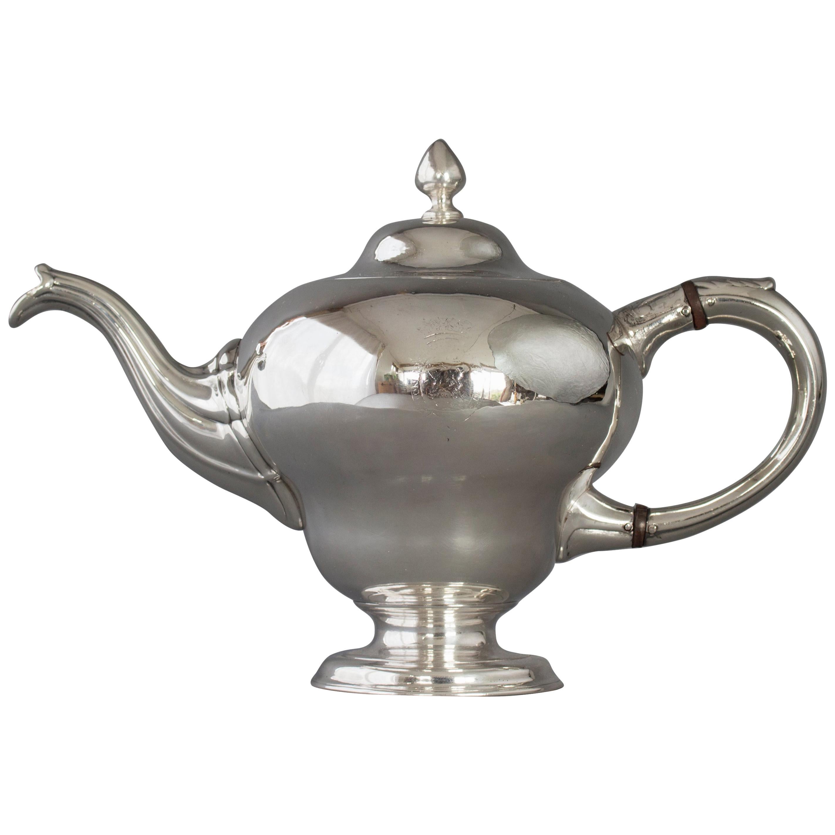 George II Scottish Silver Teapot, Edinburgh 1749 by Edward Lothian