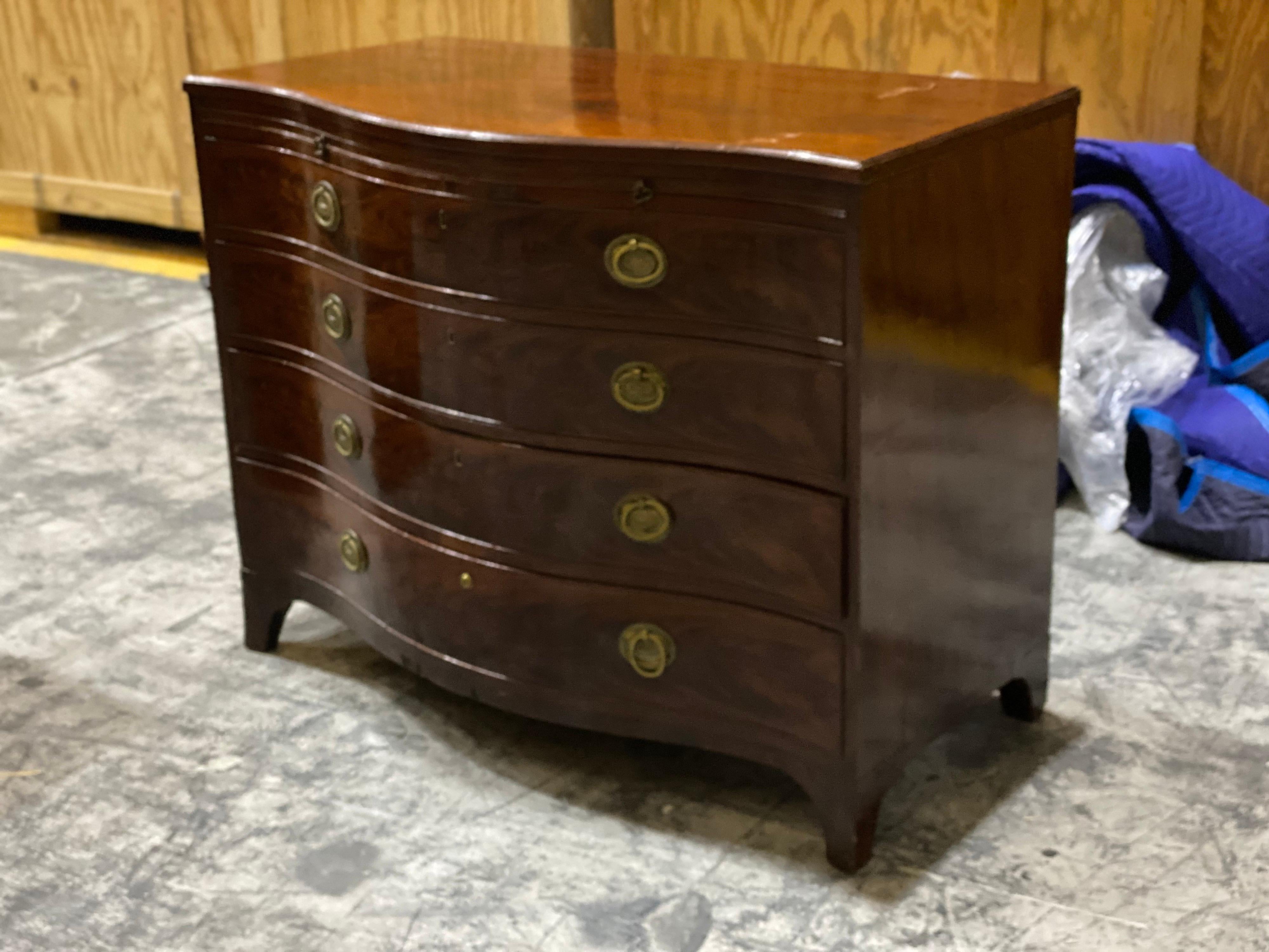 English George II Serpentine Chest of Drawers For Sale