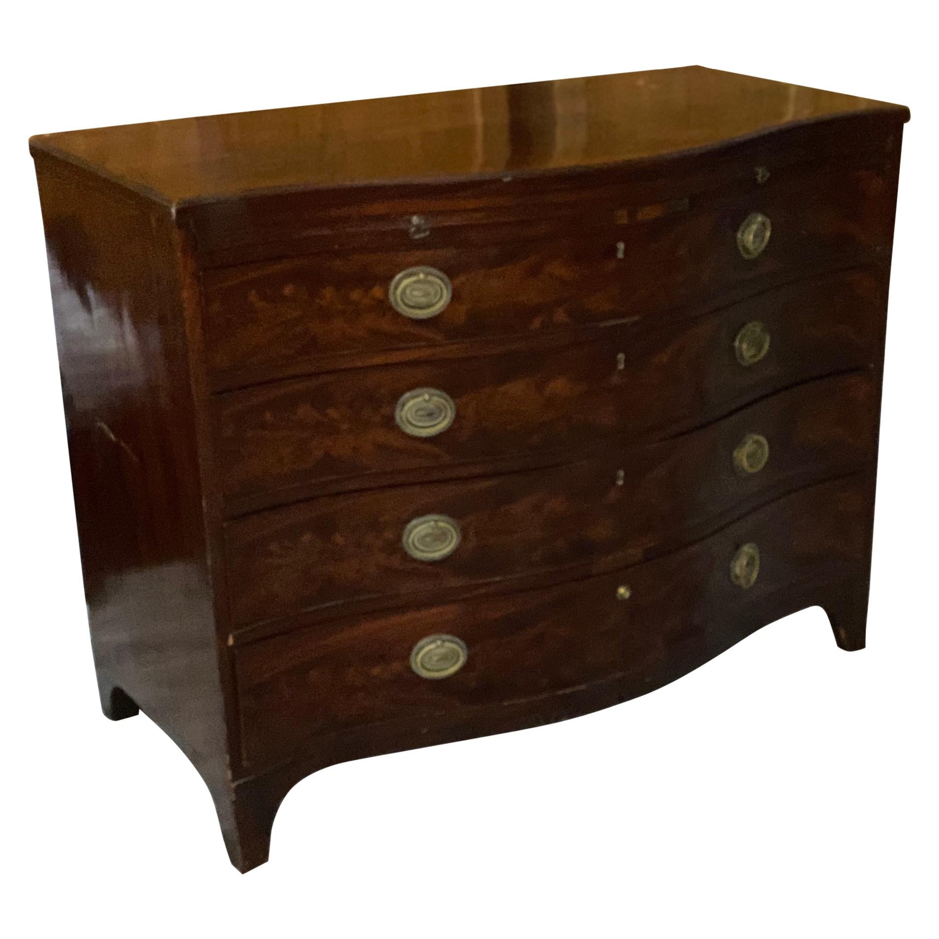 George II Serpentine Chest of Drawers For Sale