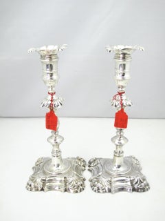 George II Silver Candlesticks by John Cafe, London 1752