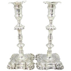 George II Silver Candlesticks by John Cafe, London 1752