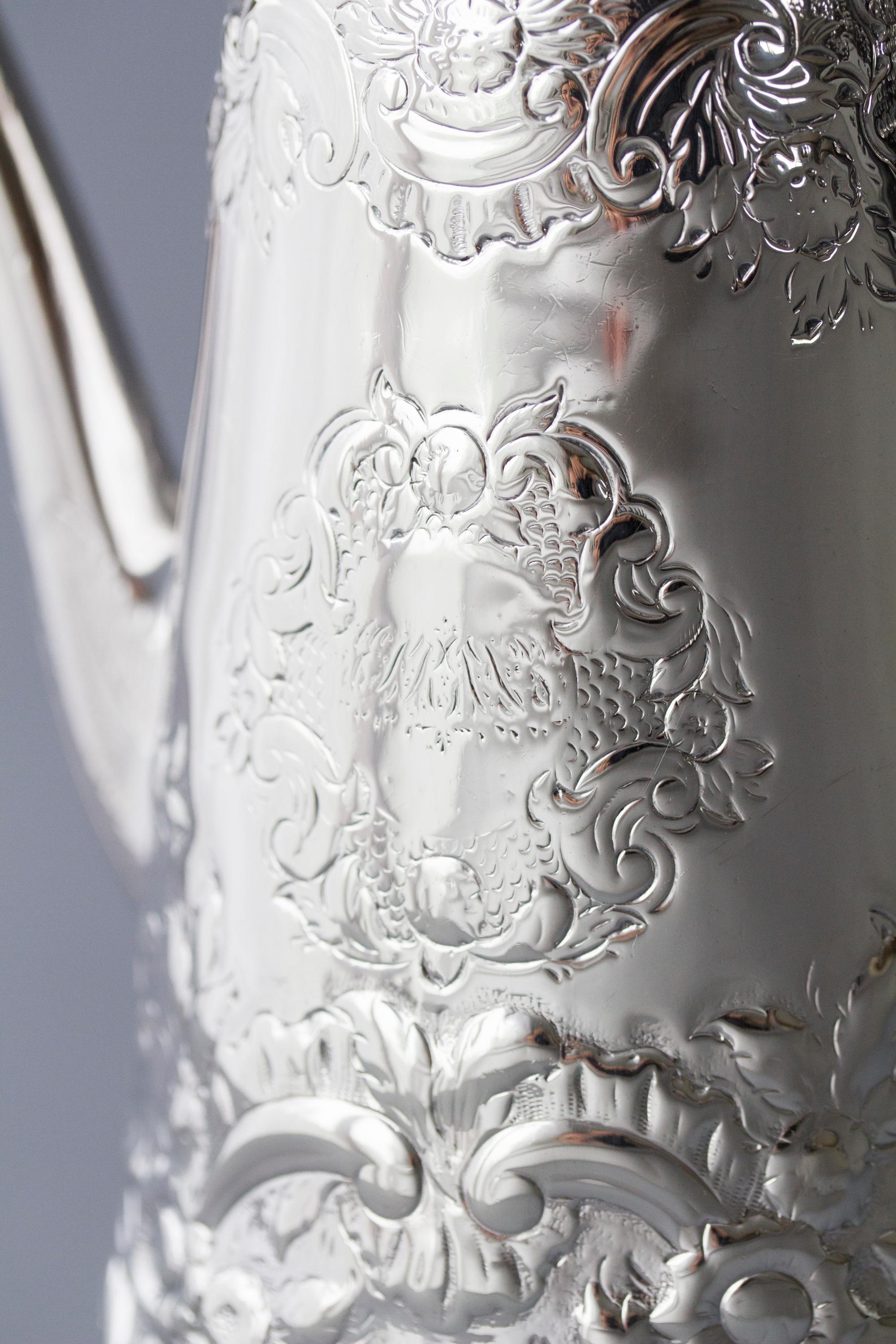 George II Silver Coffee Pot London 1730 Simon Pantin II 5