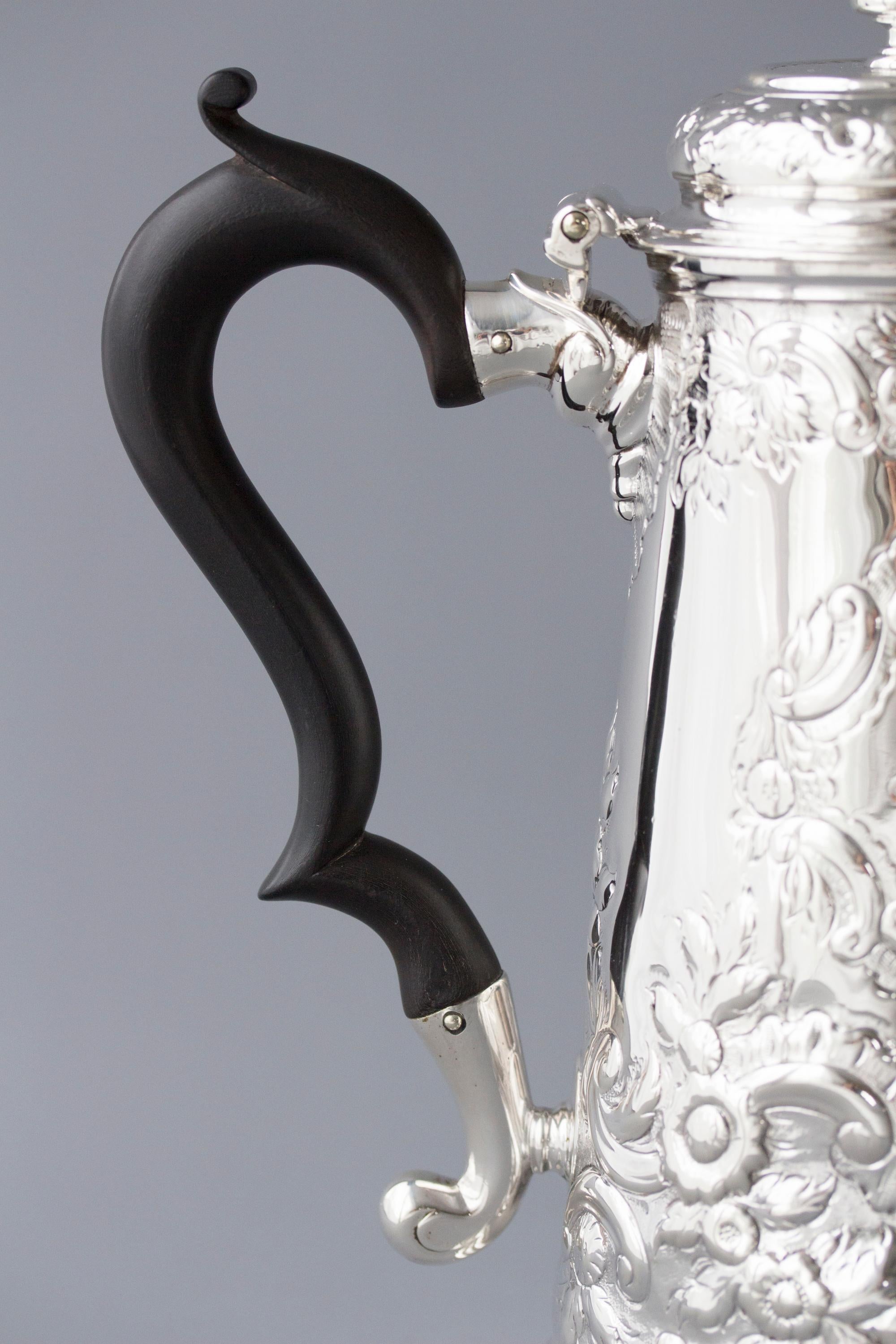 George II Silver Coffee Pot London 1730 Simon Pantin II 9