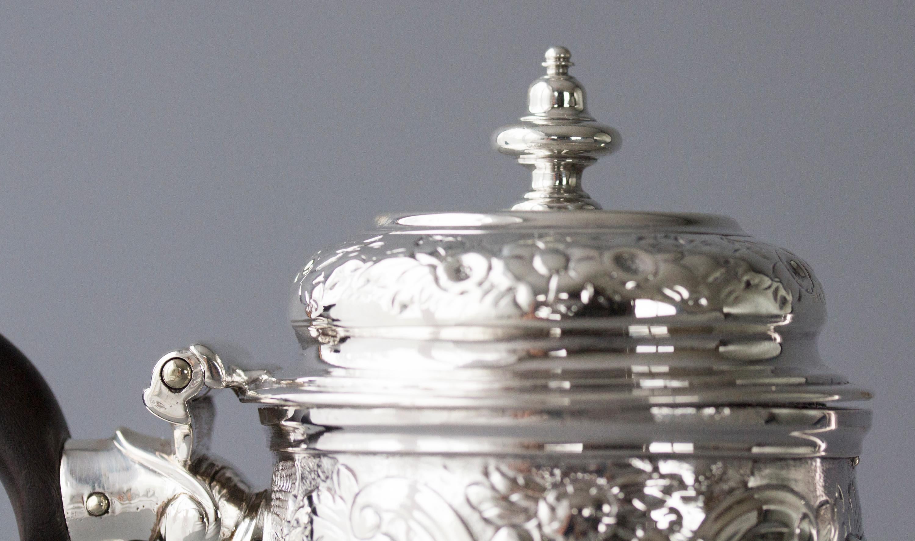 George II Silver Coffee Pot London 1730 Simon Pantin II 10