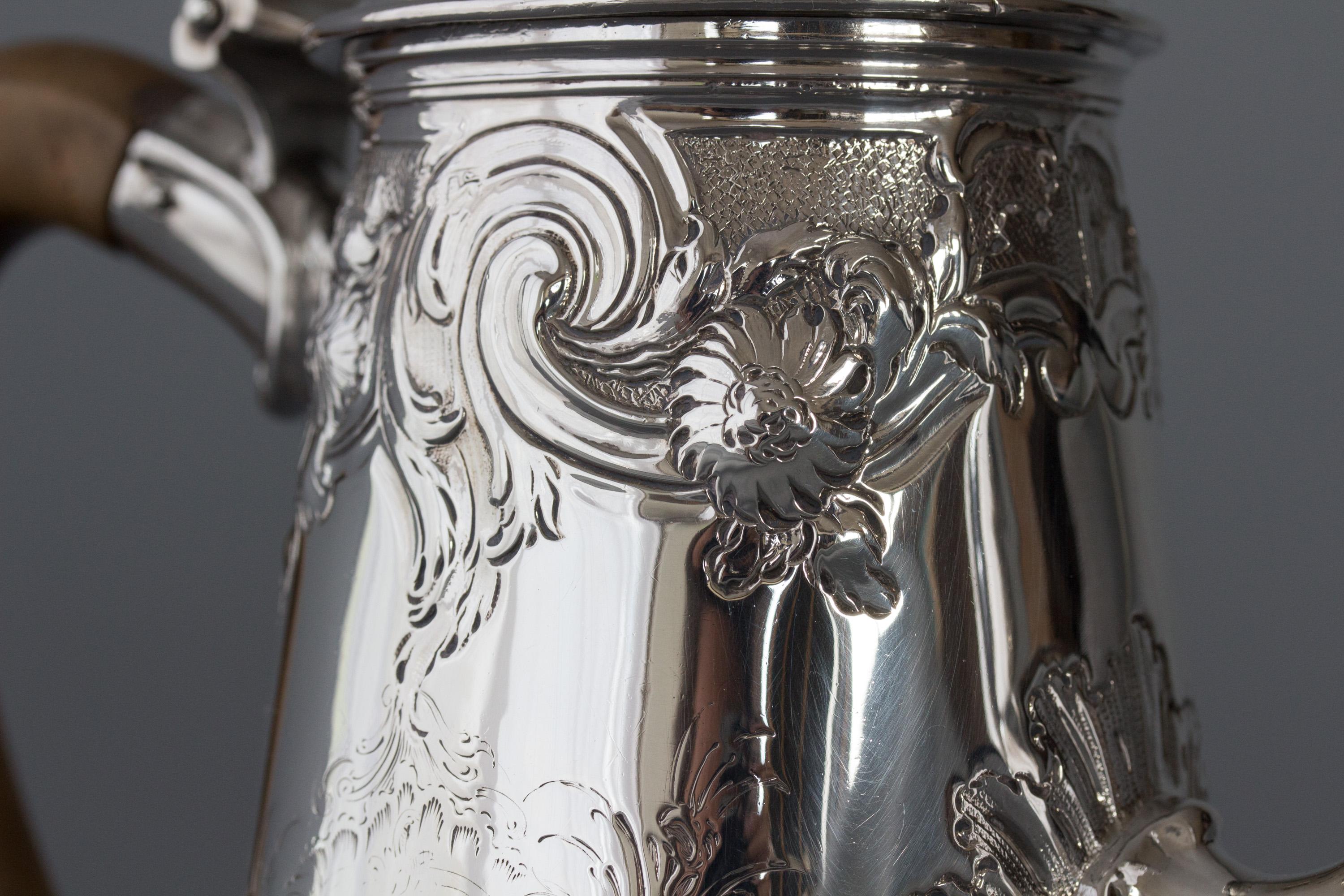 George II Silver Coffee Pot, London 1752 by Samuel Courtauld 5