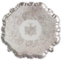 Silbernes Salver von George II., London, 1744 von John Luff