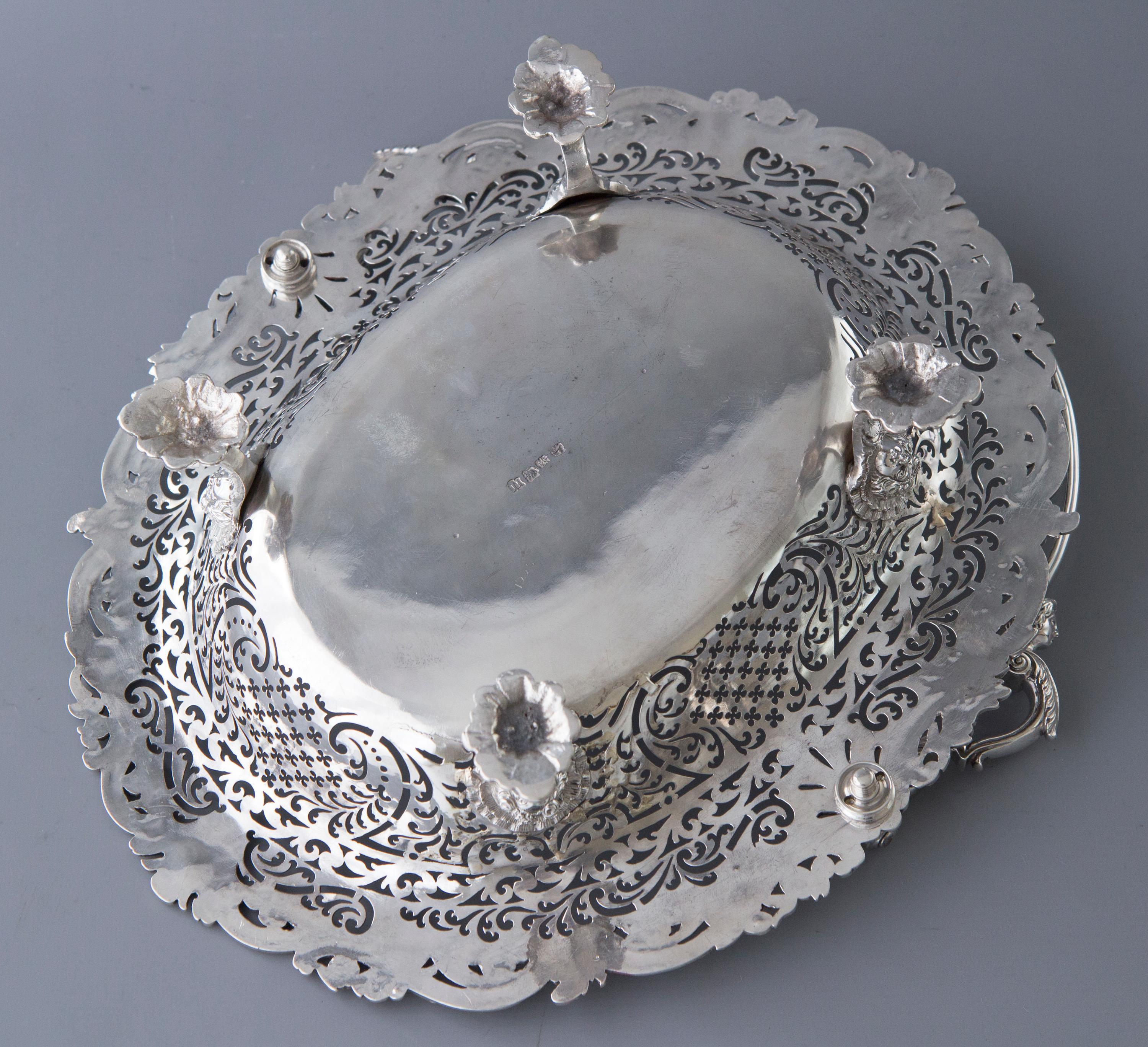 George II Sterling Silver Basket, London, 1747 For Sale 3