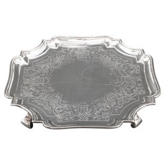 George II Sterling Silver Footed Waiter, 1729