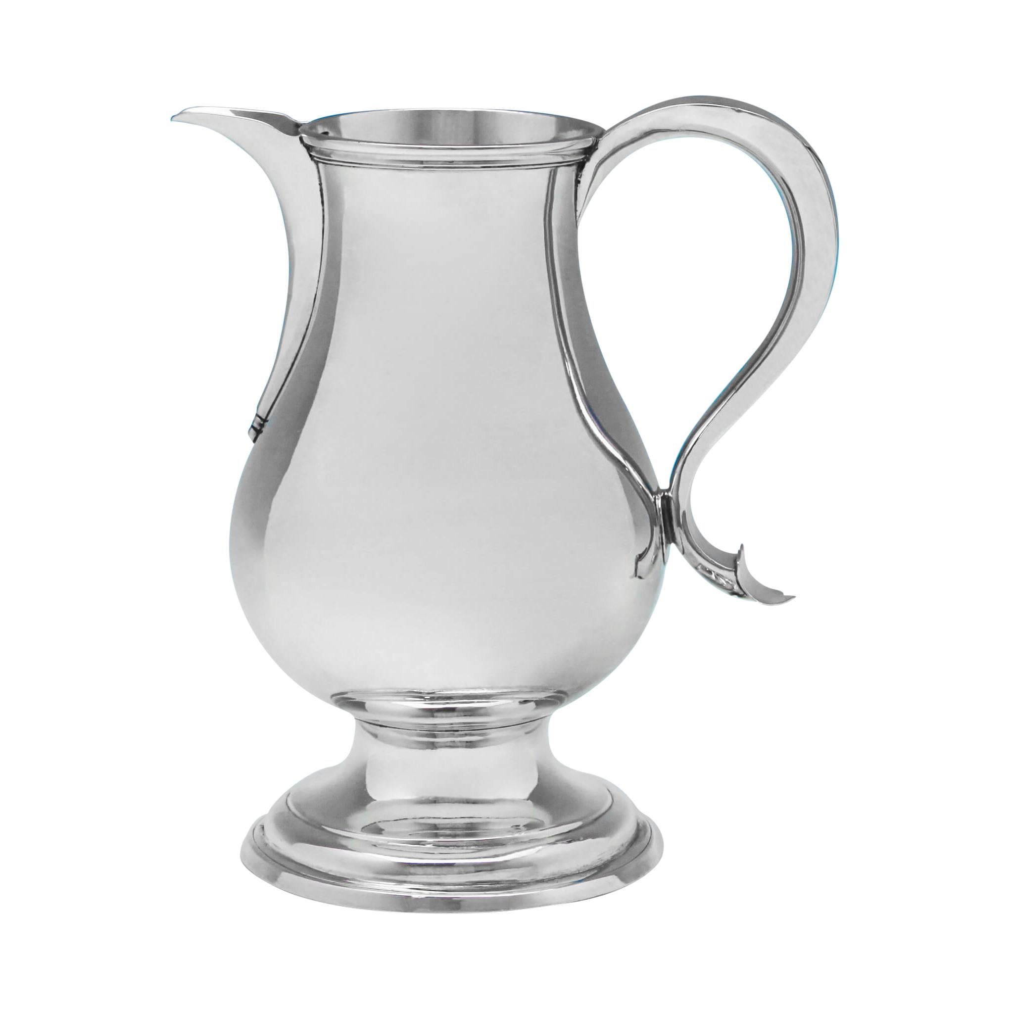 George II Sterling Silver Sparrow Beak Water Jug by John Robinson II in 1755