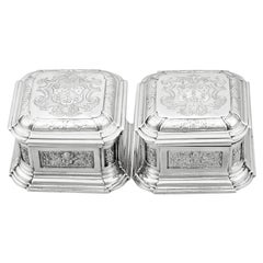 Sterling-Silber-Toilettenboxen von John Pero, London, 1733, George II