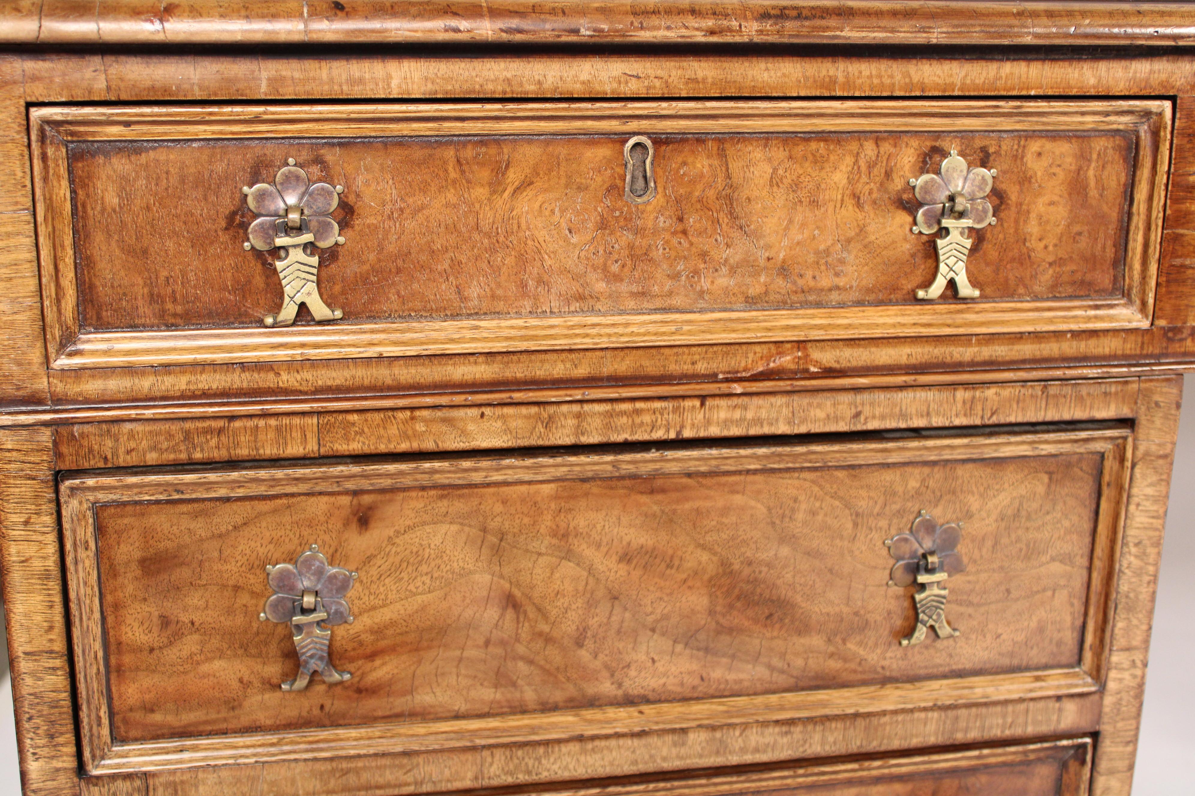 George II Style Burl Walnut Partners Desk Made by Burton Chang 4