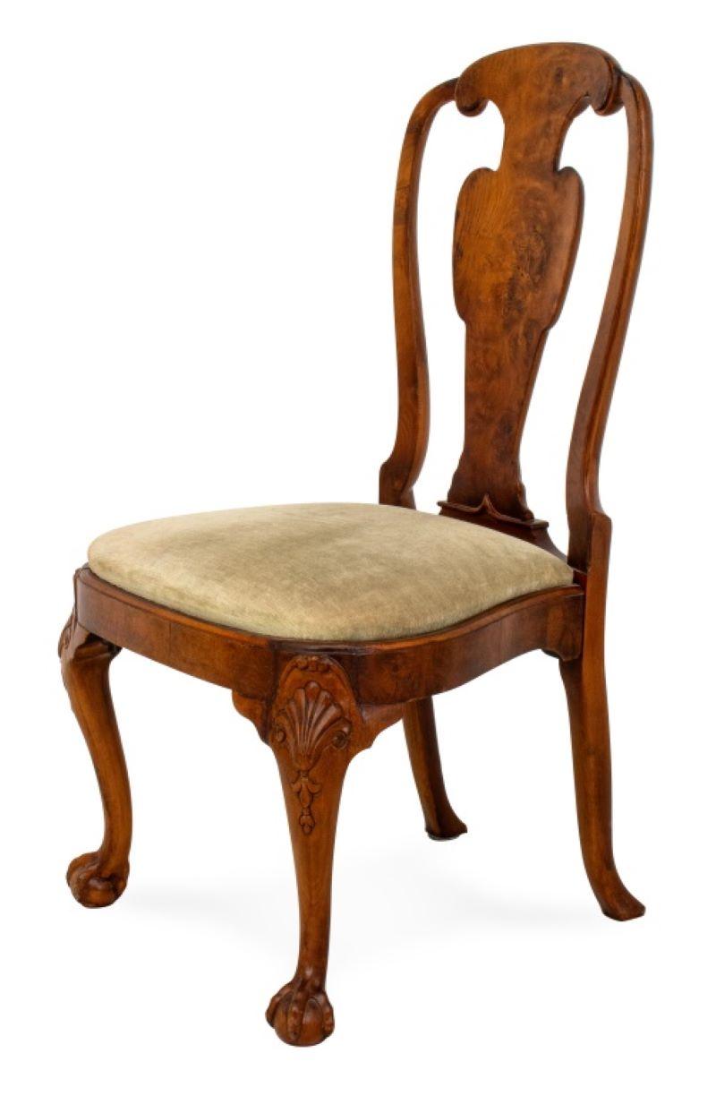 20th Century George II Style Burr Elm and Walnut Chair