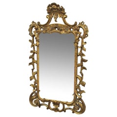 George II Style Carved Giltwood and Gesso Mirror, circa 1880