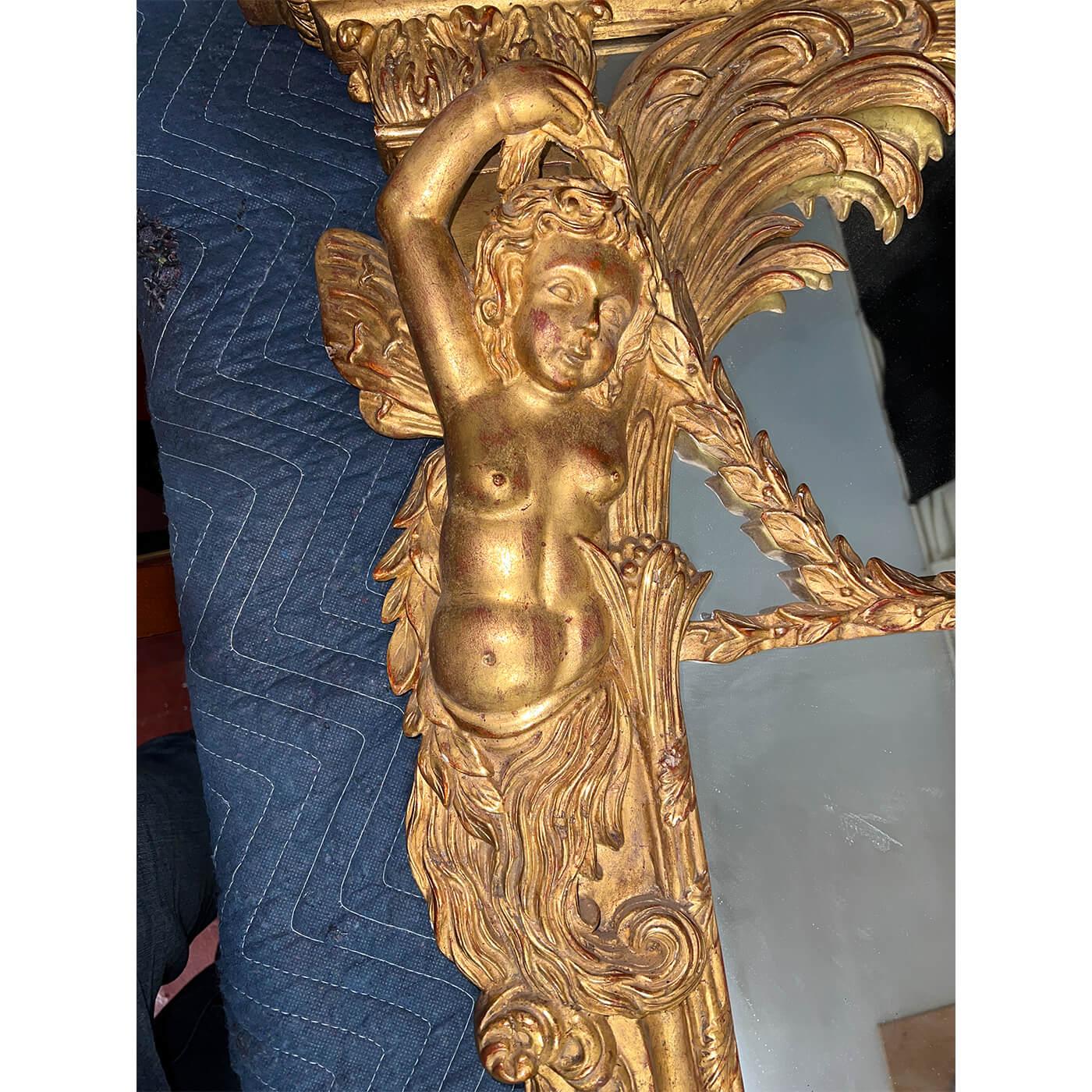 Geschnitzter Spiegel aus vergoldetem Holz im George-II-Stil (George II.)