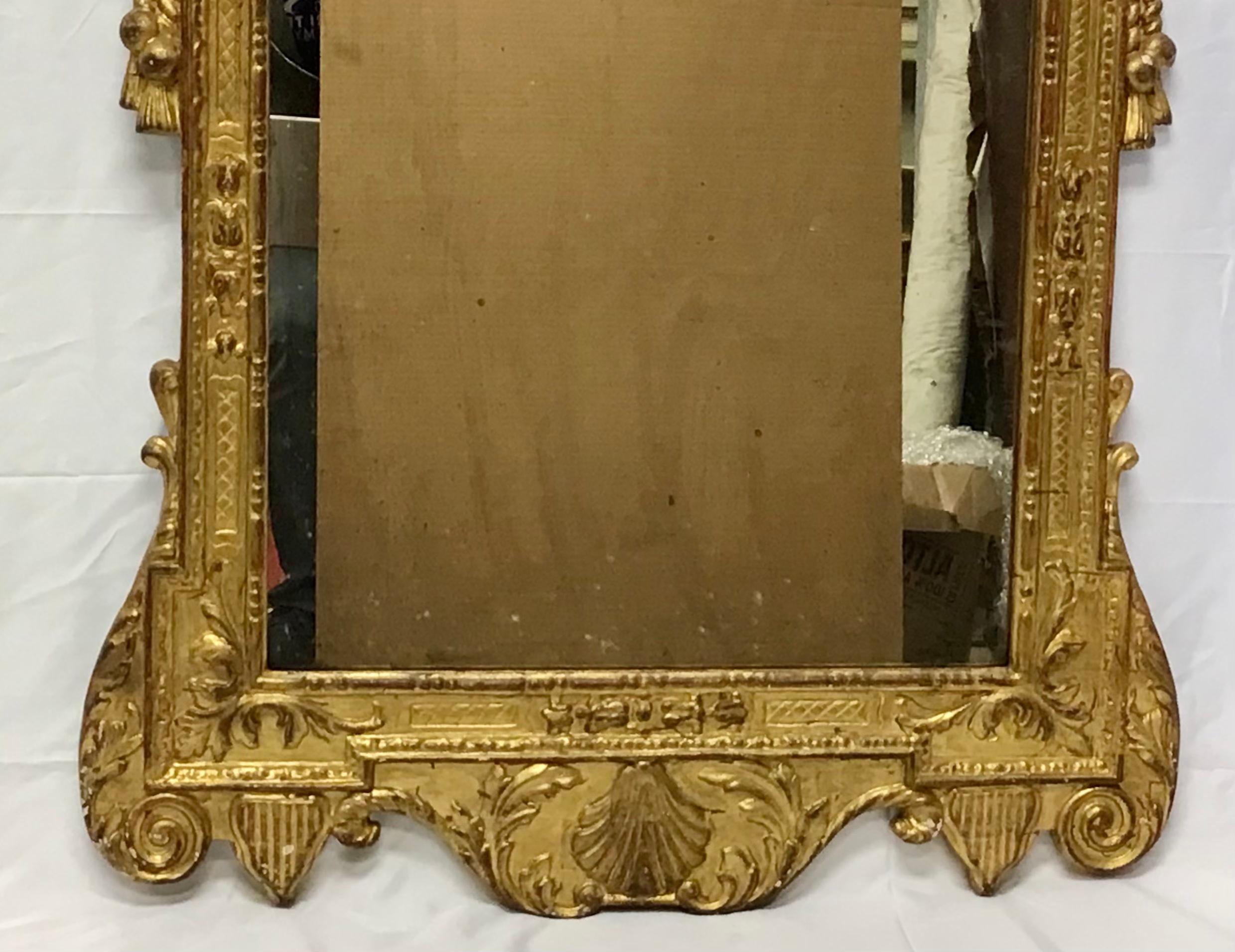 20th Century George II Style Carved Giltwood Mirror