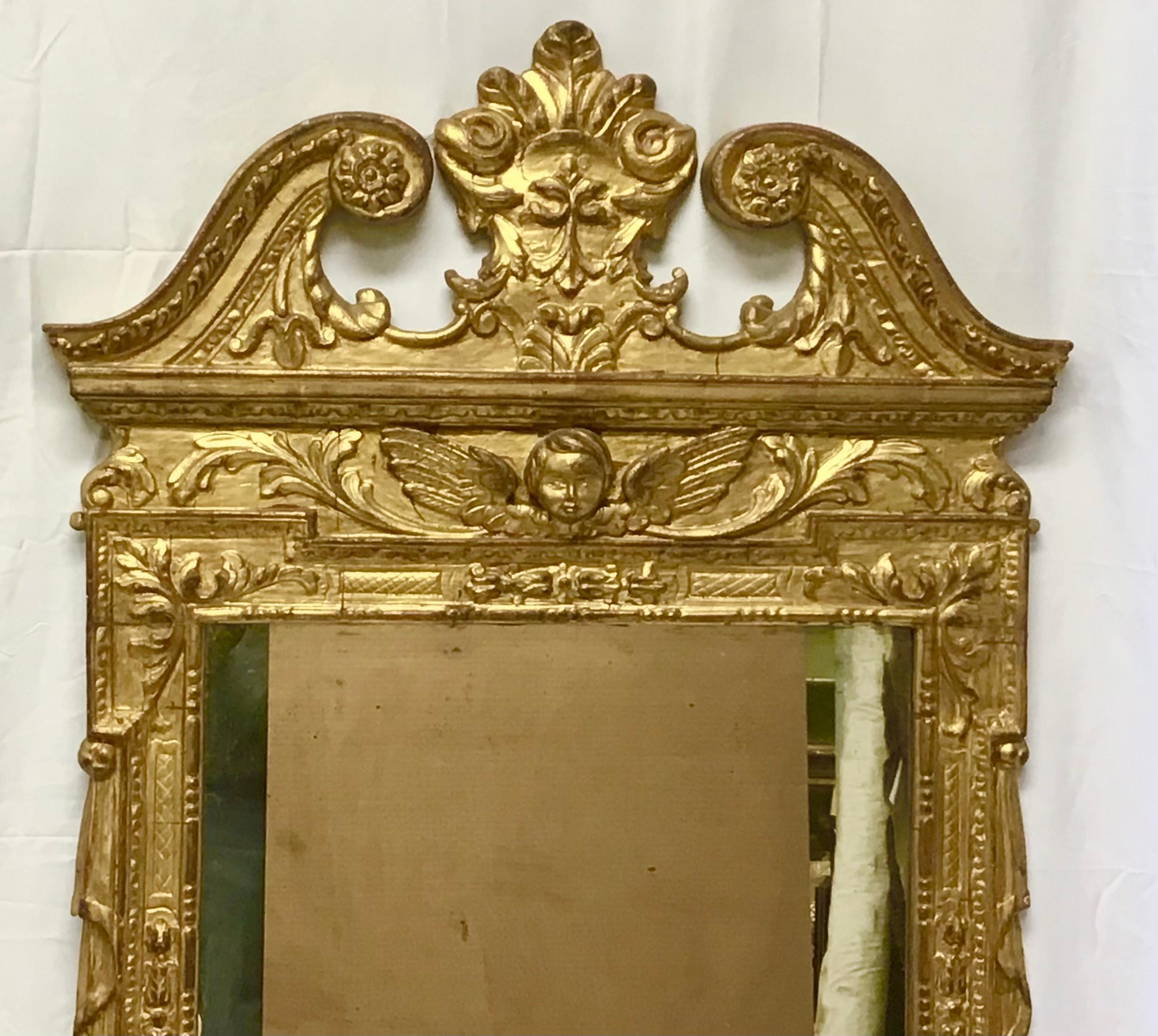 Wood George II Style Carved Giltwood Mirror