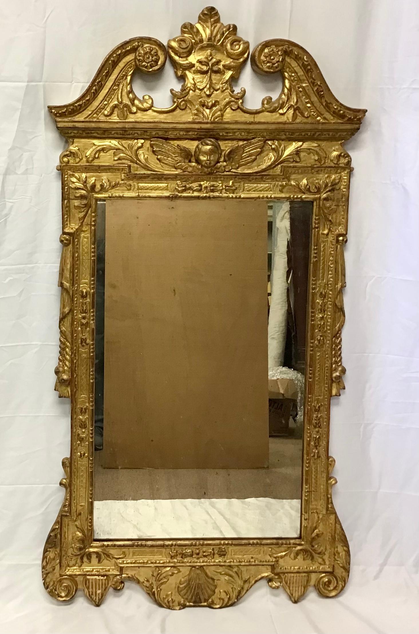 George II Style Carved Giltwood Mirror 1