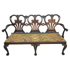 Antique George II Style Carved Mahogany Triple-back Settee