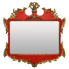 Specchio in stile Giorgio II intagliato in legno di scarlatto e dorato
